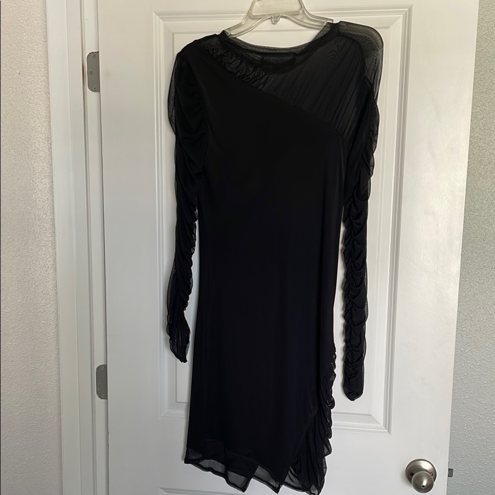 Kendall & Kylie Gorgeous Black Sheath Dress with Bishop Sleeves size L
